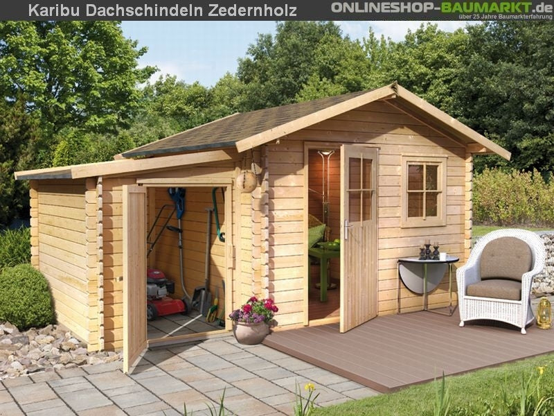 Karibu Dachschindeln Asymetrisch Zedernholz 2 Pakete