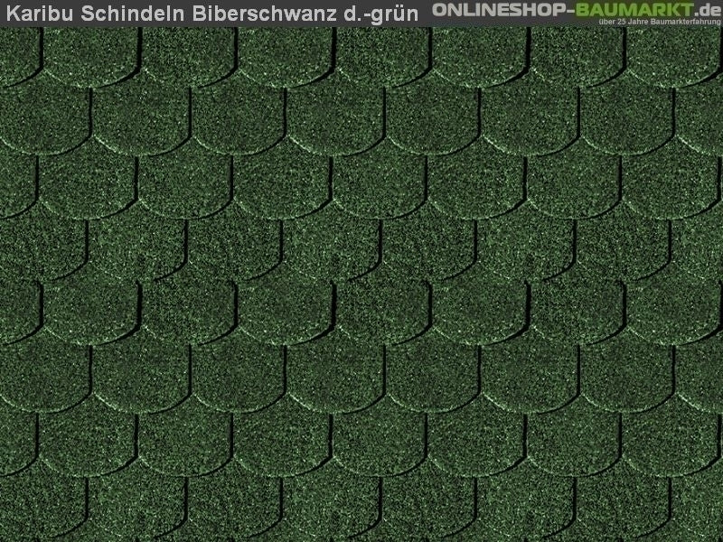 Karibu Dachschindeln Biberschwanz dunkelgrün 11 Pakete