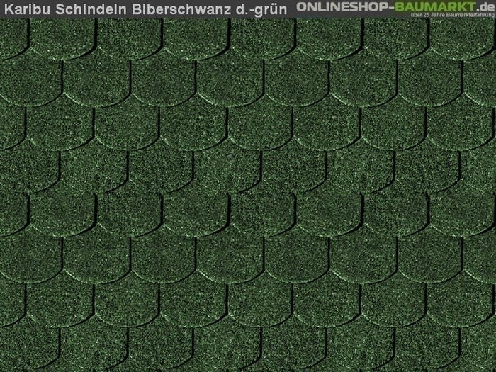 Karibu Dachschindeln Biberschwanz dunkelgrün 13 Pakete