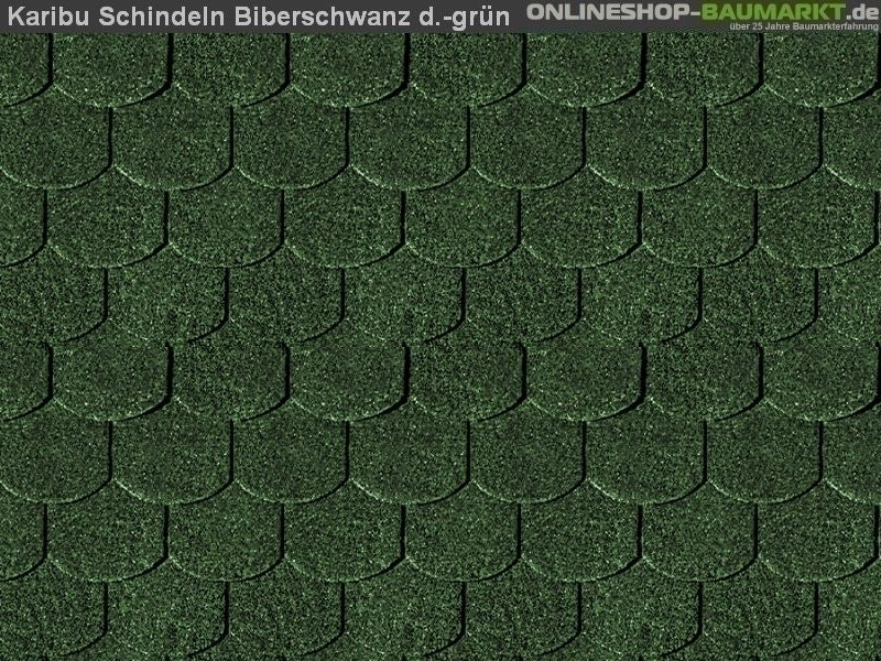 Karibu Dachschindeln Biberschwanz dunkelgrün 21 Pakete