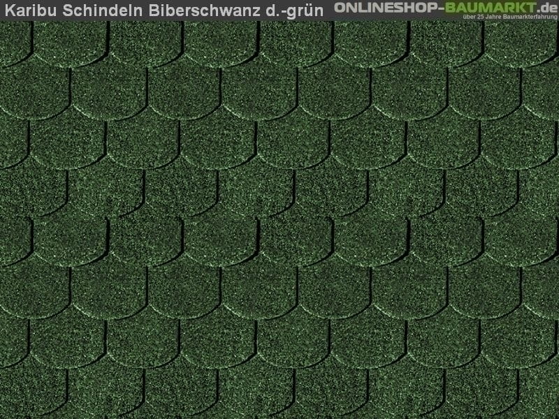 Karibu Dachschindeln Biberschwanz dunkelgrün 27 Pakete