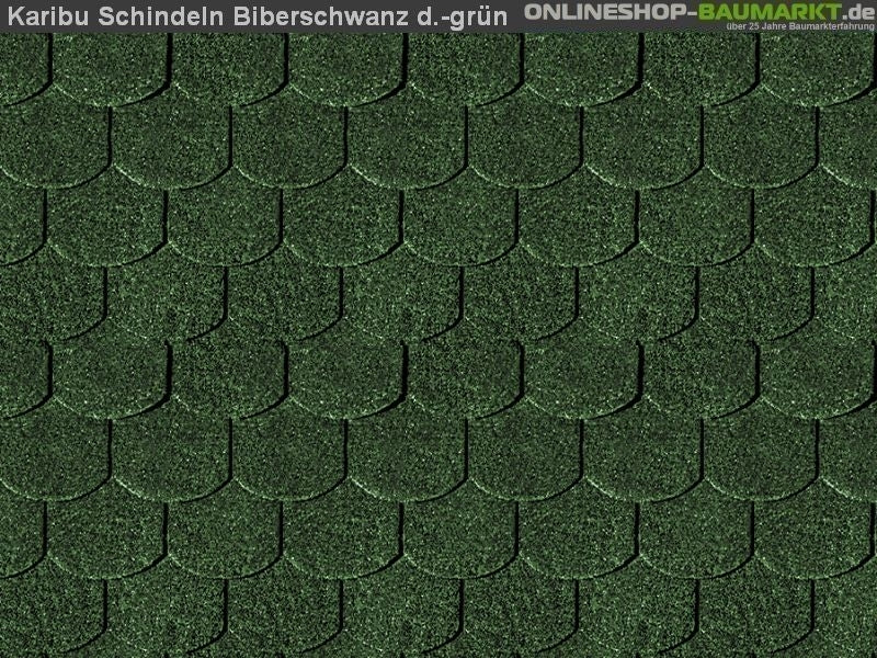 Karibu Dachschindeln Biberschwanz dunkelgrün 2 Pakete
