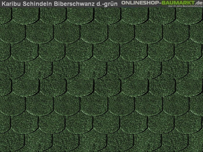 Karibu Dachschindeln Biberschwanz dunkelgrün 2 Pakete
