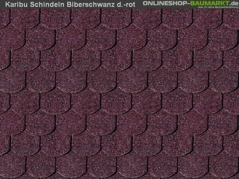Karibu Dachschindeln Biberschwanz dunkelrot 14 Pakete