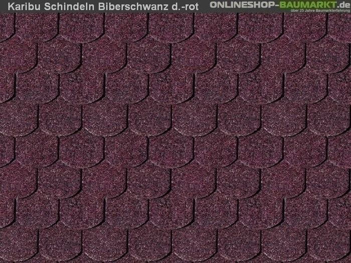 Karibu Dachschindeln Biberschwanz dunkelrot 19 Pakete