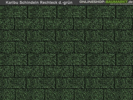 Karibu Dachschindeln Rechteck dunkelgrün 10 Pakete