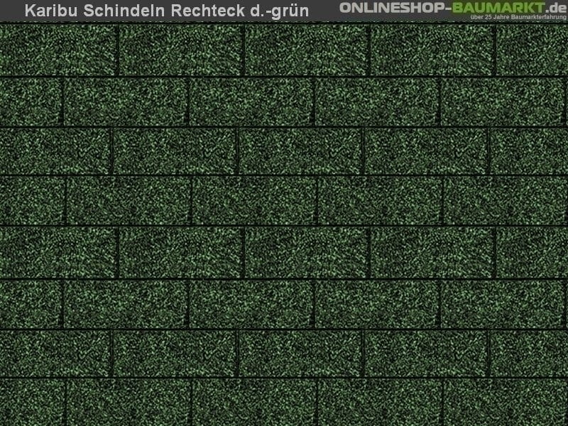 Karibu Dachschindeln Rechteck dunkelgrün 14 Pakete