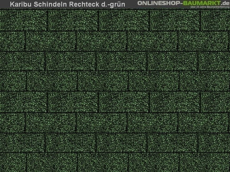 Karibu Dachschindeln Rechteck dunkelgrün 5 Pakete
