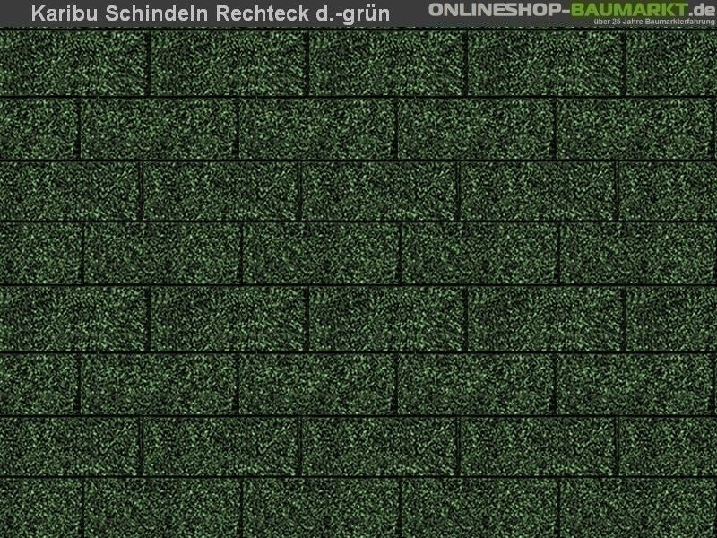 Karibu Dachschindeln Rechteck dunkelgrün 8 Pakete