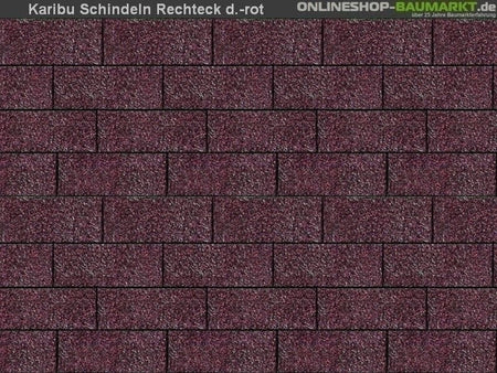 Karibu Dachschindeln Rechteck dunkelrot 10 Pakete