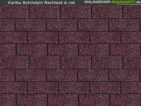 Karibu Dachschindeln Rechteck dunkelrot 11 Pakete