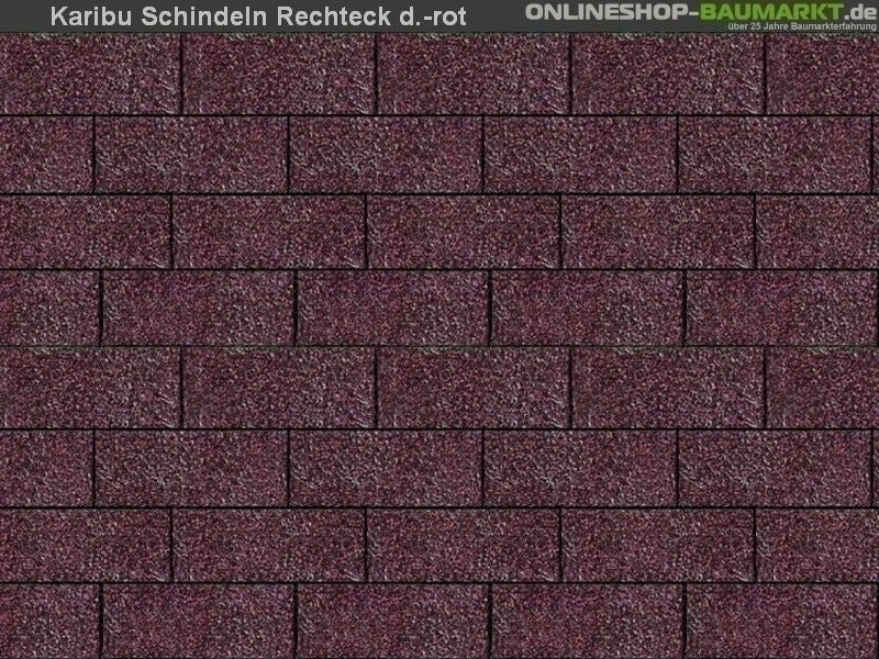 Karibu Dachschindeln Rechteck dunkelrot 13 Pakete
