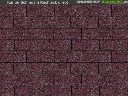 Karibu Dachschindeln Rechteck dunkelrot 14 Pakete