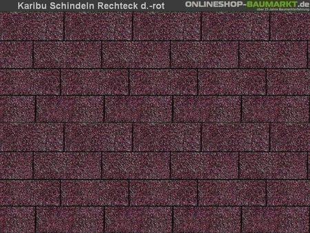 Karibu Dachschindeln Rechteck dunkelrot 18 Pakete