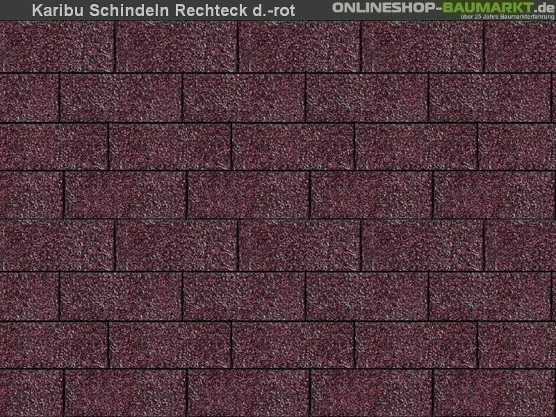 Karibu Dachschindeln Rechteck dunkelrot 19 Pakete