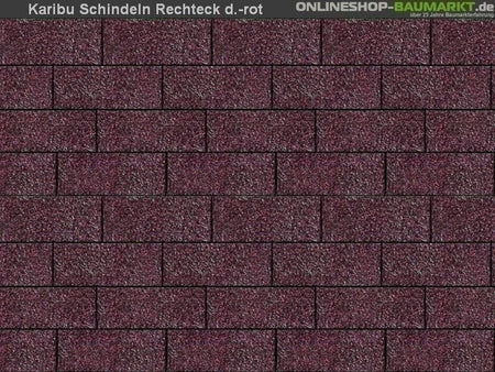 Karibu Dachschindeln Rechteck dunkelrot 19 Pakete