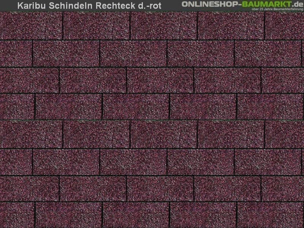Karibu Dachschindeln Rechteck dunkelrot 2 Pakete