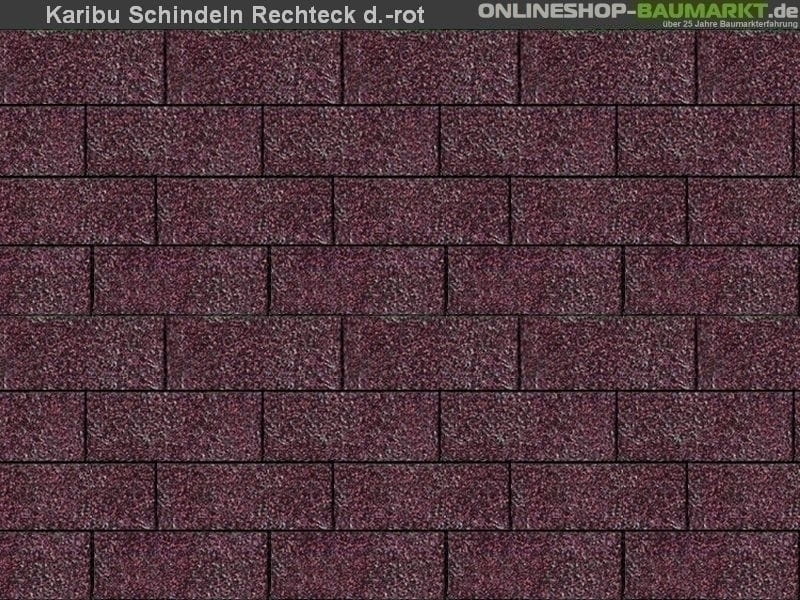 Karibu Dachschindeln Rechteck dunkelrot 20 Pakete