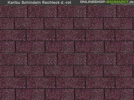 Karibu Dachschindeln Rechteck dunkelrot 20 Pakete