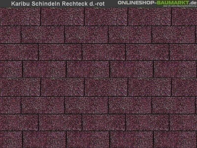 Karibu Dachschindeln Rechteck dunkelrot 21 Pakete