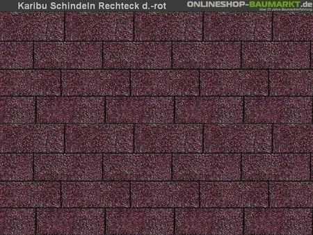 Karibu Dachschindeln Rechteck dunkelrot 21 Pakete