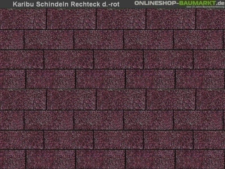 Karibu Dachschindeln Rechteck dunkelrot 27 Pakete