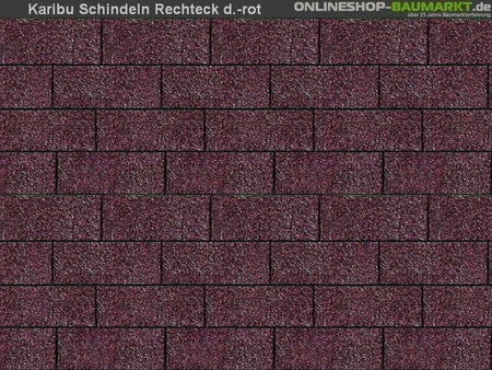 Karibu Dachschindeln Rechteck dunkelrot 3 Pakete