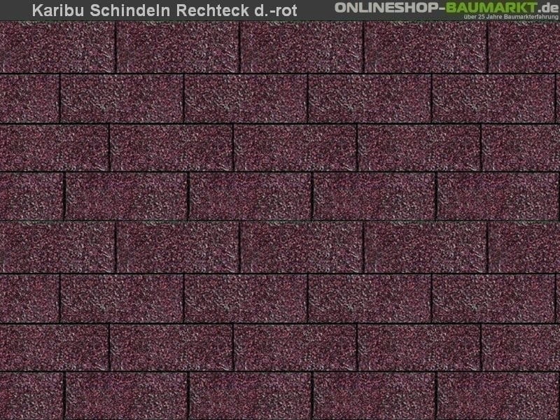 Karibu Dachschindeln Rechteck dunkelrot 6 Pakete
