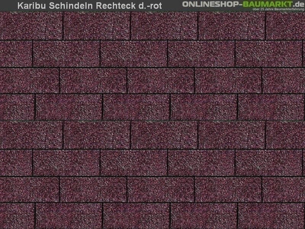 Karibu Dachschindeln Rechteck dunkelrot 6 Pakete
