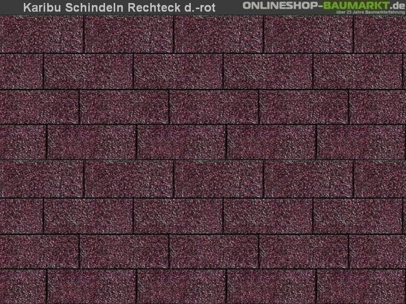 Karibu Dachschindeln Rechteck dunkelrot 8 Pakete