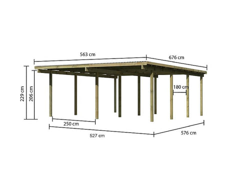 Karibu Doppelcarport ECO 2 Variante A kdi