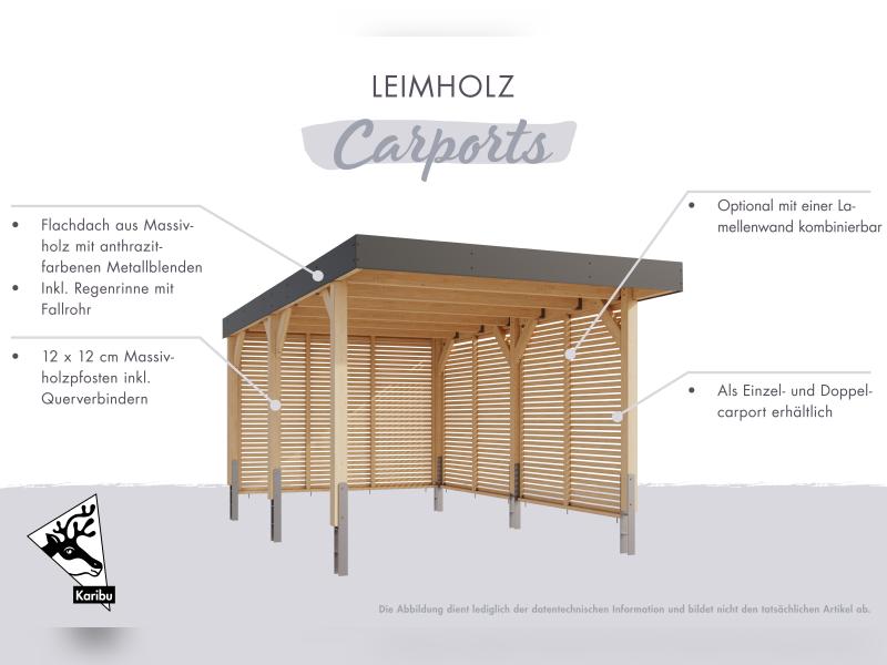 Karibu Doppelcarport Leimholz 1