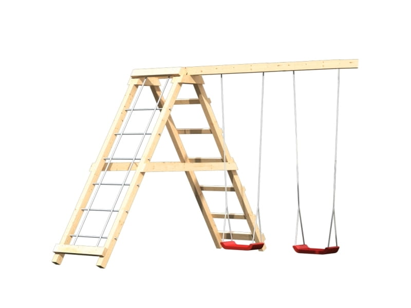Karibu Doppelschaukelanbau inkl. Klettergerüst