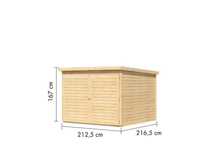 Karibu Fahrradgarage 4, natur 19 mm