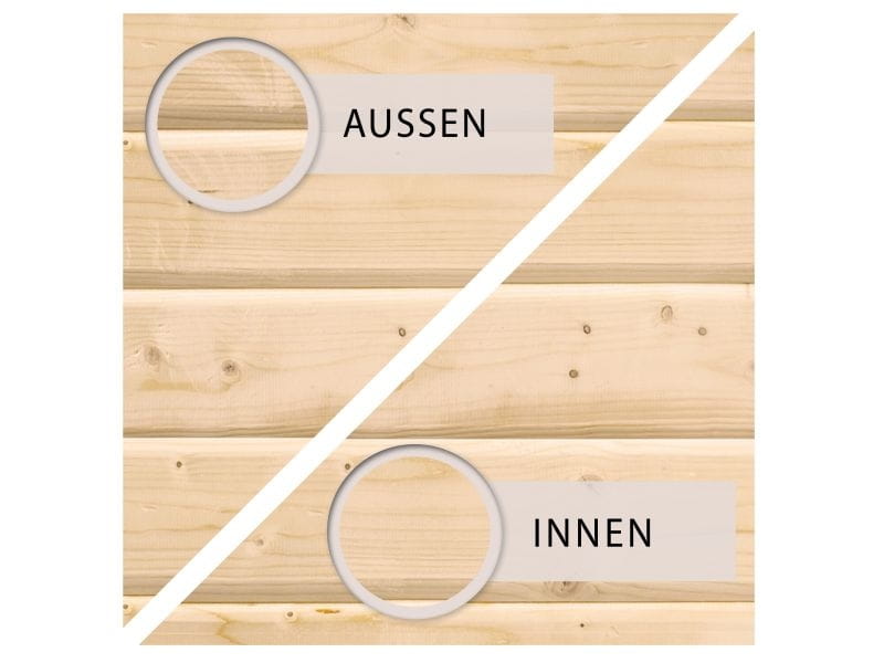 Karibu Fasssauna  Asymmetrisch 1, ohne Saunaofen