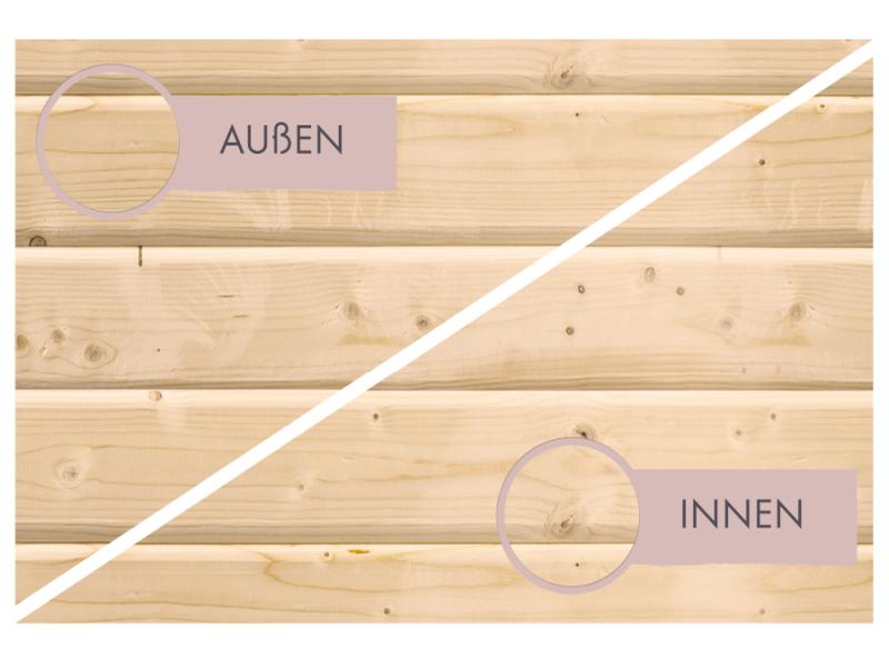 Karibu Fasssauna  Asymmetrisch 3, ohne Saunaofen