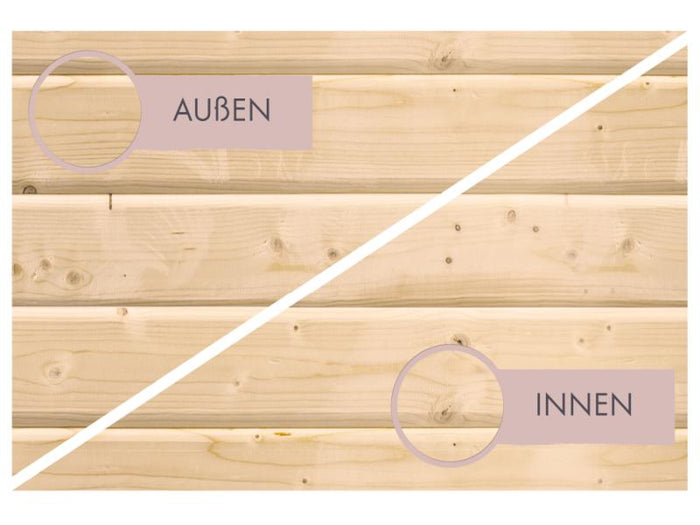 Karibu Fasssauna  Asymmetrisch 3, ohne Saunaofen