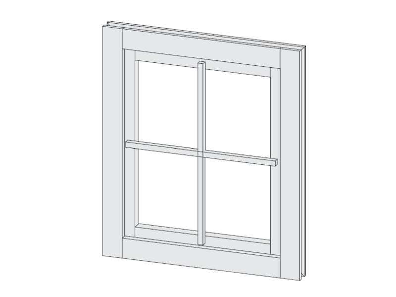 Karibu Fenster für 38 mm | elfenbeinweiß | Dreh-/ Kipp - zum Selbsteinbau