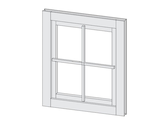 Karibu Fenster für 38 mm | elfenbeinweiß | Dreh-/ Kipp - zum Selbsteinbau