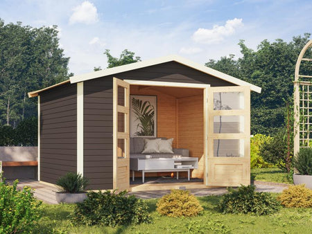 Karibu Gartenhaus Amberg 5 terragrau