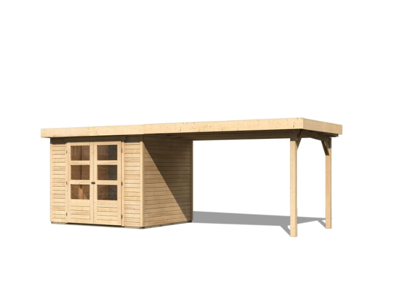 Karibu Gartenhaus Askola 3 mit Anbaudach 2,75 Meter