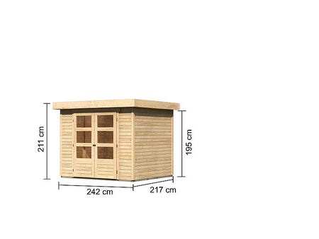Karibu Gartenhaus Askola 3 natur 19 mm