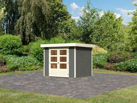 Karibu Gartenhaus Askola 3 terragrau 19 mm