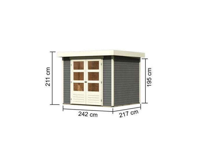 Karibu Gartenhaus Askola 3 terragrau 19 mm