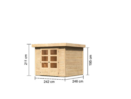 Karibu Gartenhaus Askola 3,5 natur 19 mm