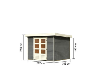 Karibu Gartenhaus Askola 6 terragrau 19 mm