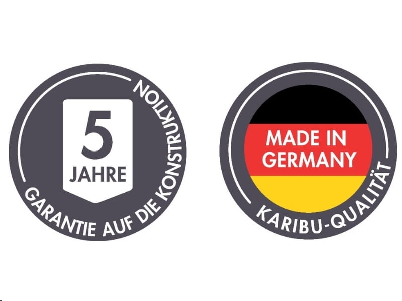 Karibu Gartenhaus Bastrup 2 mit Anbaudach 3 Meter inkl. Rückwand natur