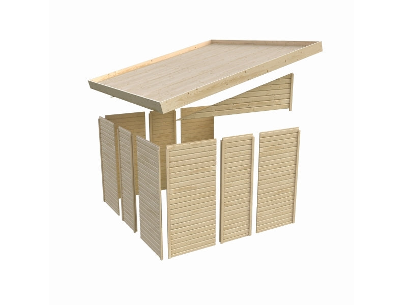 Karibu Gartenhaus Bomlitz 3 terragrau 19 mm