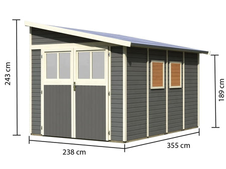 Karibu Gartenhaus Bomlitz 4 terragrau 19 mm