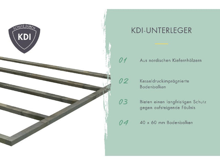 Karibu Gartenhaus Chione, natur 38 mm, inkl. überdachter Terrasse